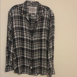 Frank & Eileen Navy and White Plaid Shirt